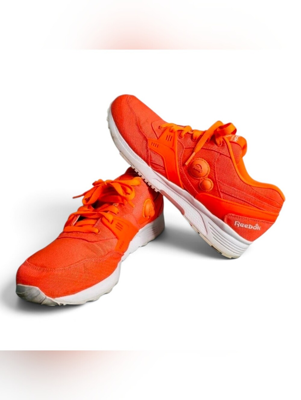 Reebok Pump Dual Tech Solar Orange Sneakers M46324 Mens 8.5 Retro